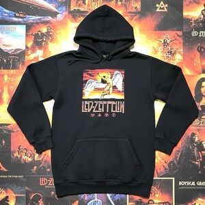 Vintage 70s Led Zeppelin Graphic Hoodie Classic Icarus Design Artimonde Trading